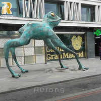Sculpture d'art moderne RELONG, grande sculpture d'animal en bronze, statues de grenouilles, design filaire, personnalisable pour jardin extérieur et parc