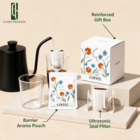 Sachets de café filtre imprimés sur mesure avec boîte d'emballage extérieure – Faible MOQ, emballage portable pour sachets de café de 10g pour torréfacteurs