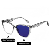 Lunettes de vue photochromiques anti-lumière bleue pour femmes, monture œil de chat en acétate TR, protection UV400, lunettes de mode pour ordinateur