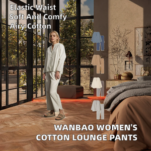 Pantalones Largos de Algodón para Mujer, Pijamas Casuales, Cintura Elástica, Suaves, Transpirables, para Invierno y Primavera - Product Image 2