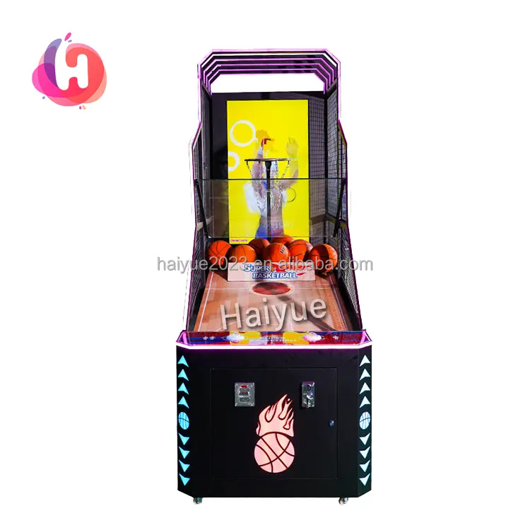 Mesin permainan Arcade basket elektronik 55 inci basket dalam ruangan untuk Arcade hiburan