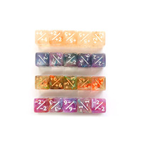 Jetons de comptage en acrylique 16 mm +/- en forme de cube, dés D6 en plastique marbré pour les statistiques des créatures et les accessoires de jeu de cartes