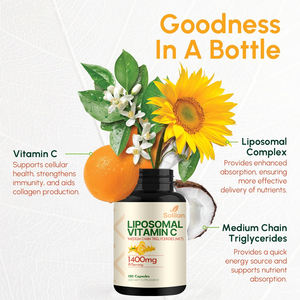 Solilan OEM 120 kapsul dukungan imun harian Vitamin C minyak kelapa biji bunga matahari lesitin mendorong kolagen remaja - Product Image 2