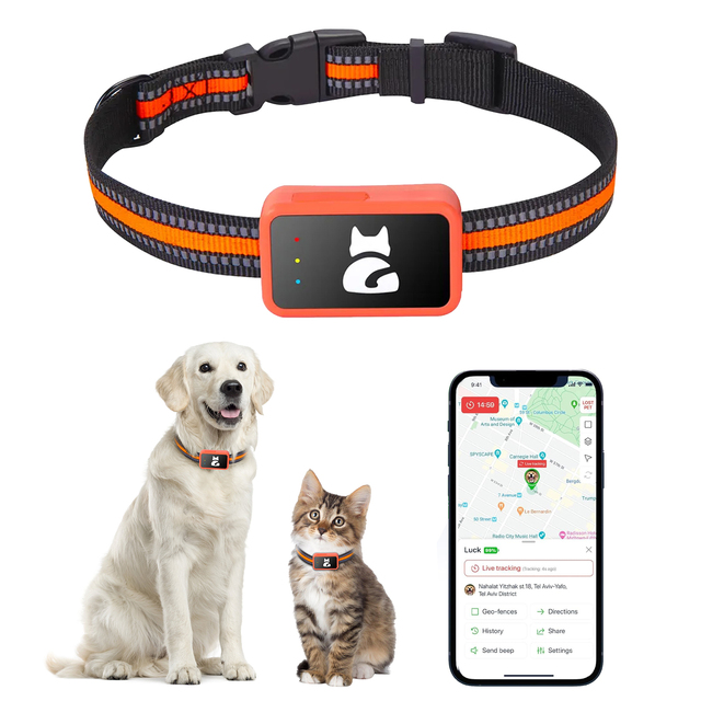 Mini 4G Pet GPS Tracker Collar Lightweight Anti-Lost Alarm Geo-Fence for Dogs Cats