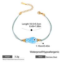 Océan Vacances Style À La Main DIY Corde Bracelet En Acier Inoxydable En Céramique Poisson Charme Bracelet