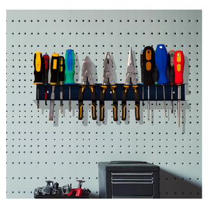 מדף אחסון מתכת כבד רכוב קיר עבור תיבת אחסון מברג מחזיק כלי ידני אחסון כלי ידני בסדנת מוסך - Product Image 4