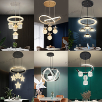 Lustre Industriel Doré, Design Populaire et Très Apprécié, en Verre, LED, Aluminium, Suspension Moderne, Style Nordique, Bande LED Acrylique