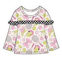 Pull à volants pour bébé fille, haut de qualité supérieure, chemise confortable pour petites filles et enfants, faible MOQ