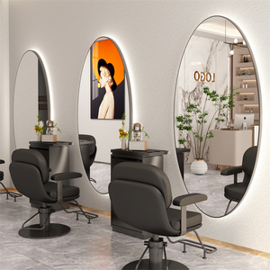 Espejo elíptico para peluquería, soporte para espejo, espejo LED para maquillaje, espejo inteligente de alta definición, espejo para peluquería montado en la pared - Product Image 2