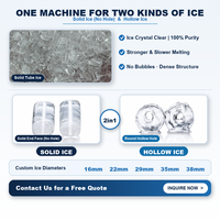 Machine à glace en tubes commerciale 5 tonnes, en acier inoxydable 304, refroidie par air, automatique, fiable et durable pour la production de glace en sacs pour la ville