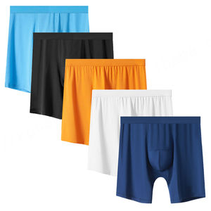 Fabricant Boxer long personnalisé 91modal 9spandex Sous-vêtements masculins de haute qualité Boxers longs pour hommes avec logo - Product Image 1