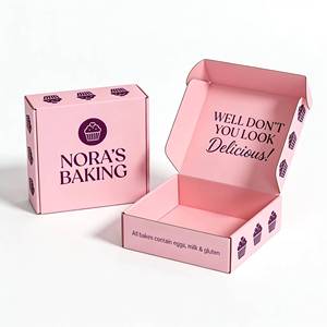 Caja de Embalaje de Cartón Corrugado Plegable Personalizada de Lujo para Envío de Galletas, Bocadillos y Donuts - Product Image 1