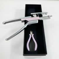 Kit de pose d'extensions capillaires professionnel en coton 6D avec pince connectrice et outil de retrait pour pointes de plumes