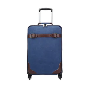 3种尺寸的超细纤维皮革复古帆布美国多功能滚动旅行行李行李袋