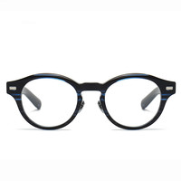 Monture de lunettes en titane japonais de haute qualité Lunettes circulaires en acétate avec design à ressort