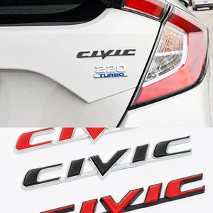 Emblèmes de voiture en métal, badges, autocollants pour le coffre arrière et la carrosserie pour <span class=keywords><strong>Honda</strong></span> Civic - Product Image 4
