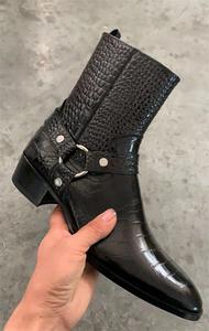 Botines <span class=keywords><strong>Chelsea</strong></span> para Hombre Zapatos de Alta Calidad Botas de Punta Aguda con Cierre de Piel Genuina de Vaca - Product Image 6