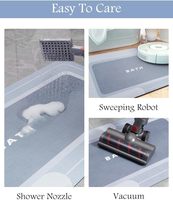 Tapis de cuisine bleu, tapis de salle de bain long antidérapant, super absorbant, résistant, séchage rapide, tapis de bain pour sol