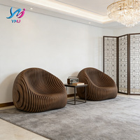 Sillón de Madera Maciza Paramétrico CNC, Diseño Moderno para Sala de Estar, Dormitorio, Apartamento, Exterior, Ecológico, Duradero, para el Hogar