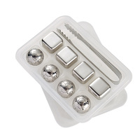 Accessoires de bar avec logo personnalisé Pierres de refroidissement en acier inoxydable 304 Glaçon à whisky pour boissons au vin cola