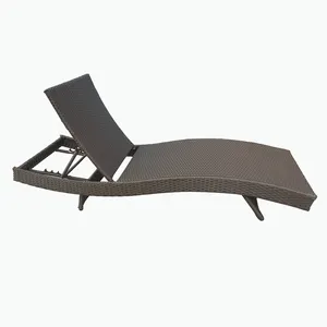 Phật Sơn Khuyến Mại Mây Wicker Điều Chỉnh Sun Lounger Đồ Nội Thất Hồ Bơi Chaise Ghế Với Side Bảng