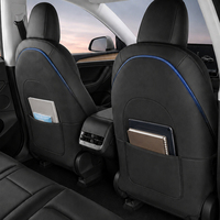 Protector de Asiento Trasero de Coche de Cuero PU OEM ODM, Bolsa de Almacenamiento para Asiento Trasero, Organizador con Bolsillos para Accesorios de Tesla Modelo Y 3