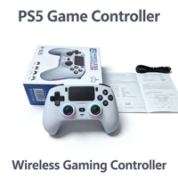 Manette RGB sans fil avec vibration, programmable, bouton Turbo 6 axes, capteurs Hall, joysticks pour jeux PS5/PC/Steam/TV