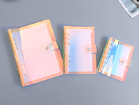 Vente en gros de classeurs en PVC à 6 anneaux transparents au laser mini classeur à feuilles mobiles de couleur rechargeable classeur A5 A6 A7 planificateur budgétaire