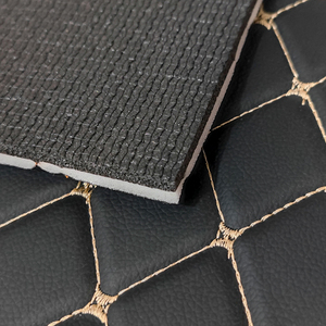 कढ़ाई चमड़े के अनुकूलित कार फर्श चटाई <span class=keywords><strong>quilted</strong></span> pvc सिंथेटिक चमड़े रोल सामग्री - Product Image 4