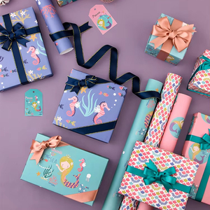 Wholesale 80g coated <b>Paper</b> 43*300cm Luxury Custom Gift Packaging <b>Wrapping</b> <b>Paper</b> <b>Roll</b> - Product Image 1