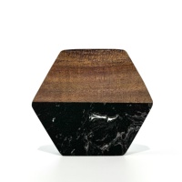 Ensemble de sous-verres d'épissure carrés en bois d'acacia et marbre de 10cm au design moderne tampons chauffants pour tasses chaudes et tapis de tasse de thé avec logo personnalisé pour table de travail