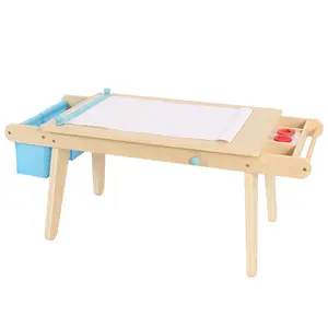 Kinderen Spelen Tafel Art Tafel Met Droogrek En Opslag & Stoelen Set Met Papier Roll DB-T10