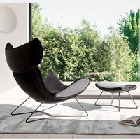 MEIJIA Cadre de salon moderne et moderne en fibre de verre Mobilier design en tissu pu BoConcept Chaise Repose-pieds