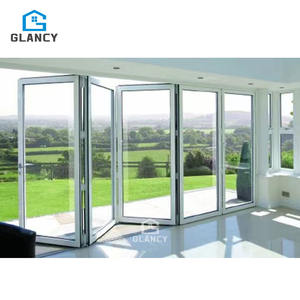 Pintu Lipat Aluminium Eksterior Rumah Villa dengan Kaca Alloy untuk Balkon dan Patio, Dilengkapi Kasa Nyamuk - Product Image 2