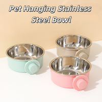 Gamelle suspendue fixe en acier inoxydable et plastique pour chats, gamelle ronde en plastique pour chiens, gamelle pour animaux de compagnie, gamelle à boire