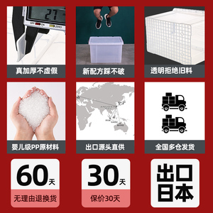 Clothing Organizer Large Transparent Storage <b>Box</b> 200L Rectangular With Handle For Clothes Household Use - Product Image 3