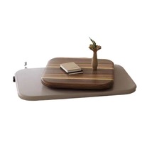 Table basse carrée rotative en bois pour salon, modèle design italien, style minimaliste moderne, simple, tendance, unique et créatif