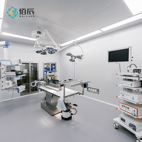 Salle d'opération modulaire préfabriquée, suite chirurgicale propre avec boîte de passage en acier inoxydable, antidérapante de qualité médicale