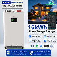 Batterie solaire mobile 48V 16kWh LiFePO4 en stock en Pologne, 51.2V 314Ah, stockage d'énergie photovoltaïque JK V19 avec BMS et coussin chauffant à roulettes