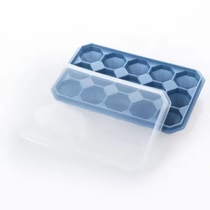 Molde de Hielo de Silicona Transparente con Tapa, 15 Cubos en Forma de Diamante, Fácil de Desmoldar, Precio de Fábrica - Product Image 6
