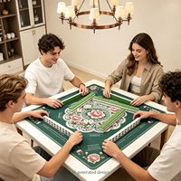 Tapis de jeu en caoutchouc à motif personnalisé, carré, antidérapant, pour Mahjong, Poker, Domino, couverture de table de jeu pour jeux de table