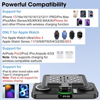 Station de charge sans fil 6-en-1 multifonctionnelle pour appareils Apple : Support de charge pour iPad/iPhone 17/16/15/Apple Watch/AirPods