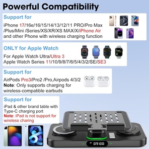 Station de charge sans fil 6-en-1 multifonctionnelle pour appareils Apple : Support de charge pour <span class=keywords><strong>iPad</strong></span>/iPhone 17/16/15/Apple Watch/AirPods - Product Image 2