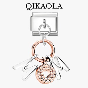 1 ud. Dijes Colgantes de Corazón de Zirconia <span class=keywords><strong>para</strong></span> Mamá, Compatibles con Pulseras de Acero Inoxidable de 9mm, <span class=keywords><strong>para</strong></span> Fabricación de Joyería DIY, el Mejor Regalo <span class=keywords><strong>para</strong></span> el Día de la Madre, Venta al por Mayor - Product Image 4