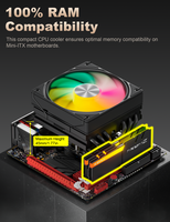 Refroidisseur CPU ARGB upHere avec 6 caloducs, ventilateur PWM 120 mm pour PC, compatible AMD AM5 et Intel