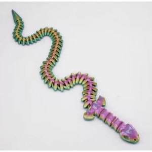 Luckykoo Nouvelle Statue Miniature Créative Serpent Épée Imprimée en 3D, Ornement Artisanal, Jouet Articulé Animal Tendance, Cadeau et Décoration - Product Image 5