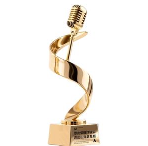 Trophées professionnels personnalisés en forme de microphone électroplaqué pour les <span class=keywords><strong>concours</strong></span> de débats et les <span class=keywords><strong>concours</strong></span> de discours - Product Image 1