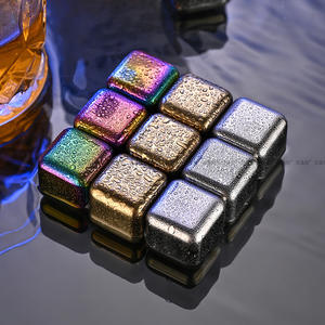 Cubes de glace carrés en acier inoxydable 316, pierres à glace métalliques pour whisky, bière, bar, KTV, congélation rapide, ensemble de cubes de glace réutilisables - Product Image 2