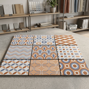 Grey 40x40cm Porcelain Floor Tile 10mm Thick Glazed Ceramic Anti-slip Flower Design Moroccan Style 400x400 Garage Porcelain Tile - Product Image 1