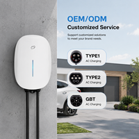 Nouvelle borne de recharge murale pour véhicules électriques 7 kW Type 2 AC 230 V avec écran LCD, résistance aux intempéries IP55, utilisation domestique, certifiée CE TUV, garantie 1 an, câble de 5 m, 32 A